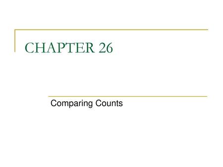 CHAPTER 26 Comparing Counts.