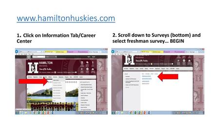 1. Click on Information Tab/Career Center