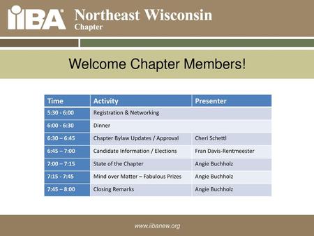 Welcome Chapter Members!