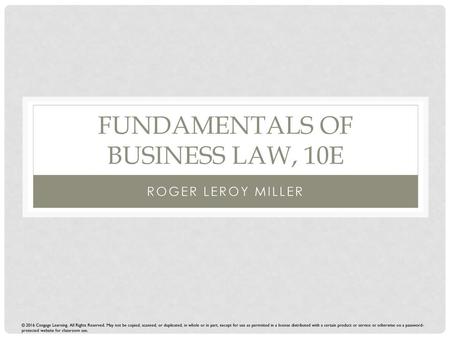 Fundamentals of business law, 10e