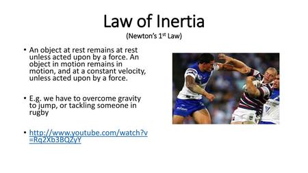 Law of Inertia (Newton’s 1st Law)