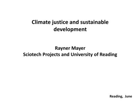 Climate justice and sustainable development