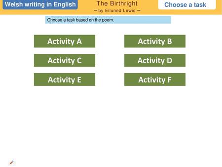 Activity A Activity B Activity C Activity D Activity E Activity F