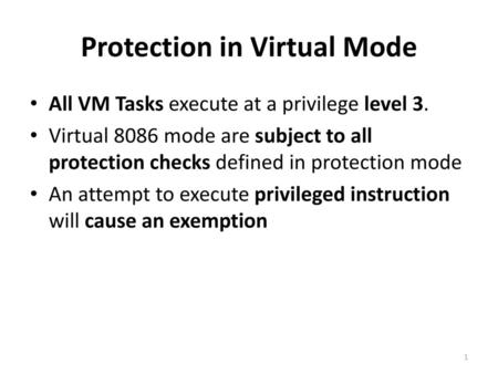 Protection in Virtual Mode