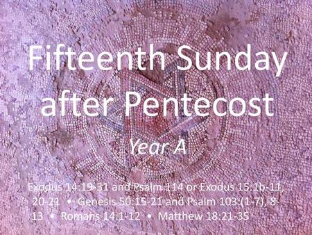 Fifteenth Sunday after Pentecost