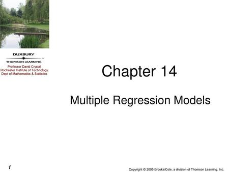 Multiple Regression Models