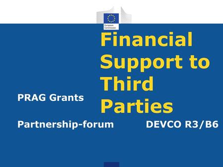 Financial Support to Third Parties