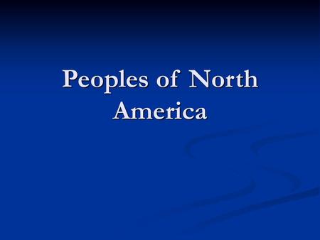 Peoples of North America