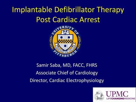 Implantable Defibrillator Therapy Post Cardiac Arrest