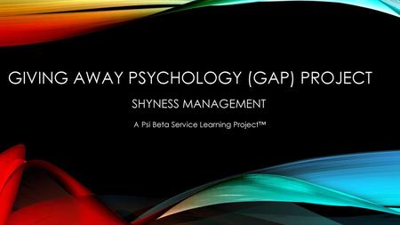 Giving Away Psychology (GaP) Project