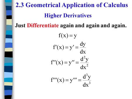 2.3 Geometrical Application of Calculus