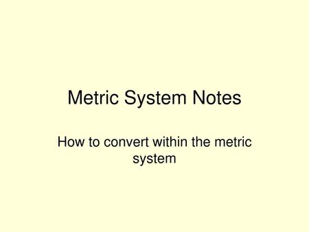 How to convert within the metric system