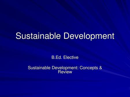 Sustainable Development