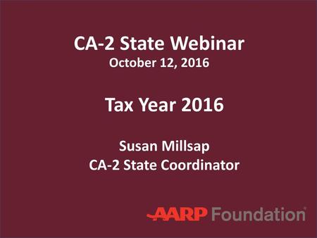 CA-2 State Webinar October 12, 2016