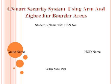 1.Smart Security System Using Arm And Zigbee For Boarder Areas