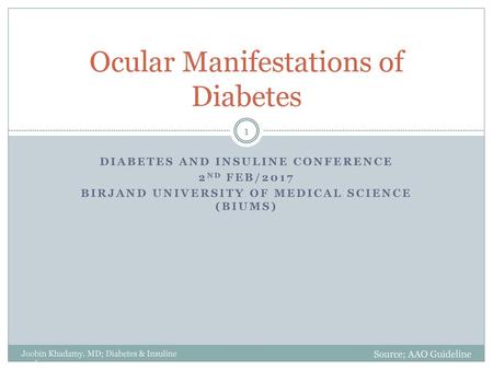 Ocular Manifestations of Diabetes