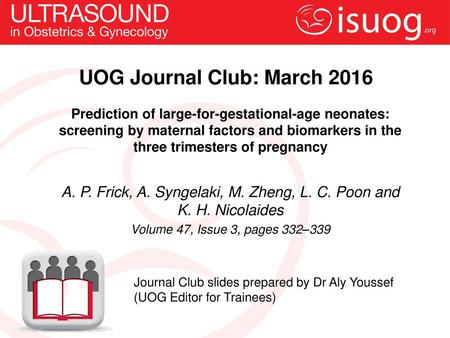 UOG Journal Club: March 2016