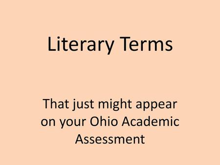 That just might appear on your Ohio Academic Assessment