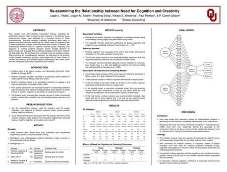 1University of Oklahoma 2Shaker Consulting