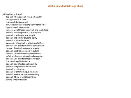 ritalin vs adderall dosage chart