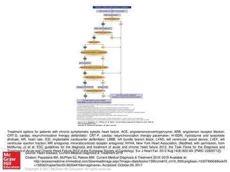 Treatment options for patients with chronic symptomatic systolic heart failure. ACE, angiotensinconvertingenzyme; ARB, angiotensin receptor blocker; CRT-D,