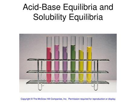 Acid-Base Equilibria and Solubility Equilibria