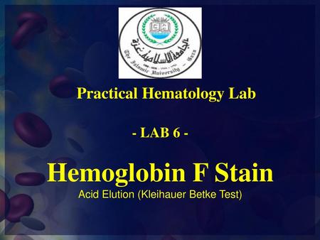 Practical Hematology Lab