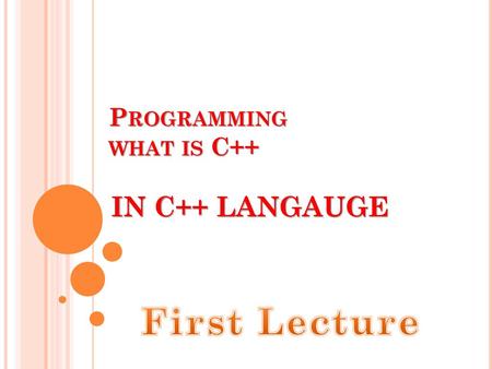 Programming what is C++