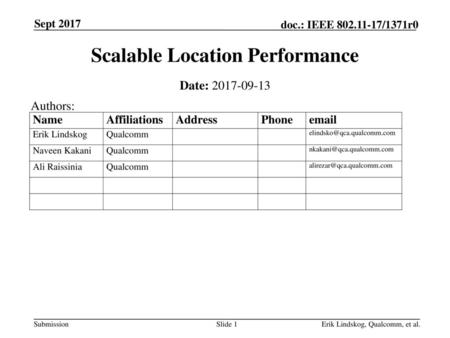 Scalable Location Performance