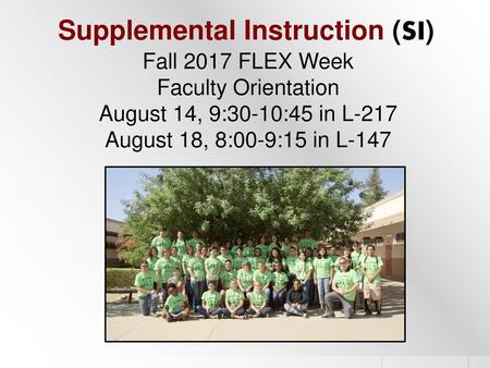 Supplemental Instruction (SI)