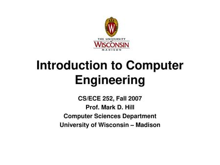 Introduction to Computer Engineering