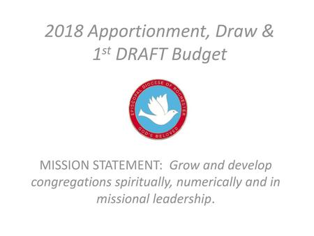 2018 Apportionment, Draw & 1st DRAFT Budget