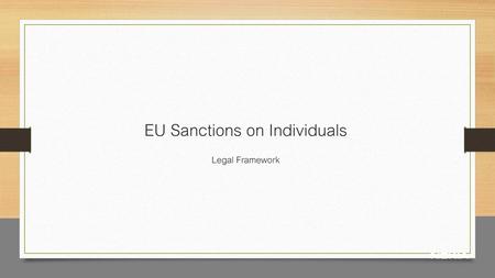 EU Sanctions on Individuals