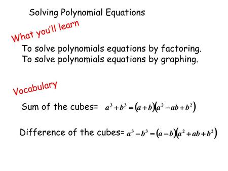 Solving Polynomial Equations