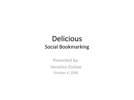 Delicious Social Bookmarking