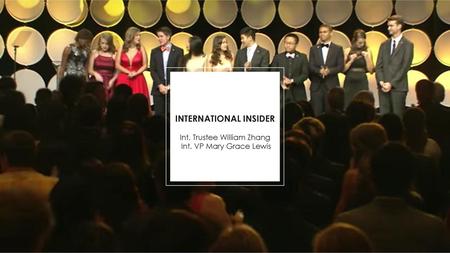 INTERNATIONAL INSIDER Int. Trustee William Zhang Int