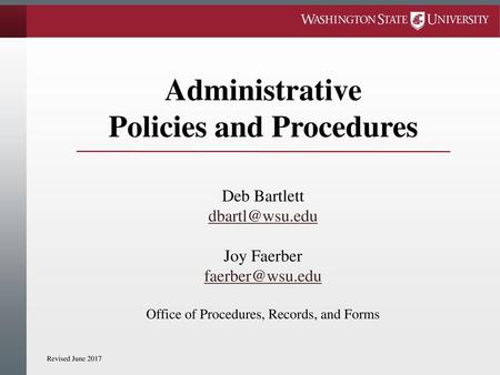 Policies and Procedures