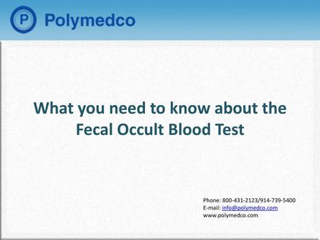 What you need to know about the Fecal Occult Blood Test