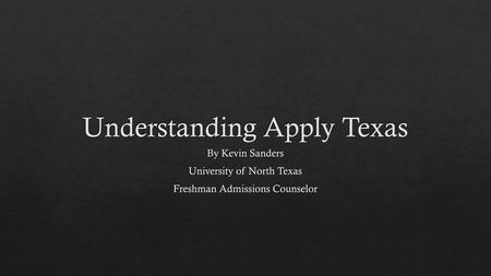 Understanding Apply Texas