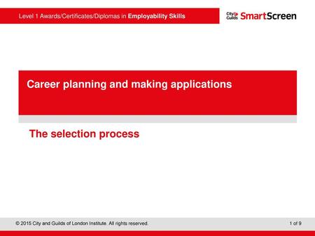 Career planning and making applications