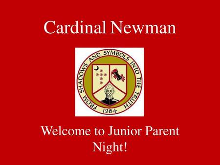 Welcome to Junior Parent Night!