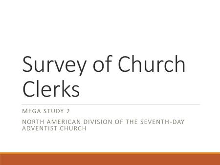 Survey of Church Clerks