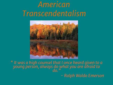 American Transcendentalism