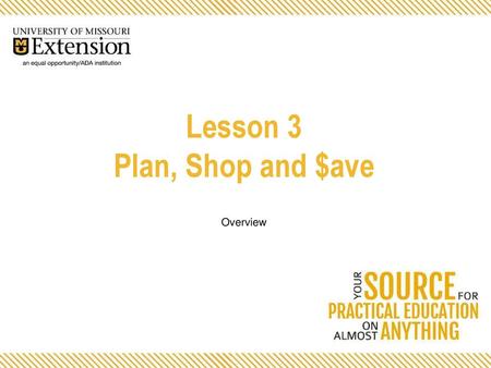 Lesson 3 Plan, Shop and $ave