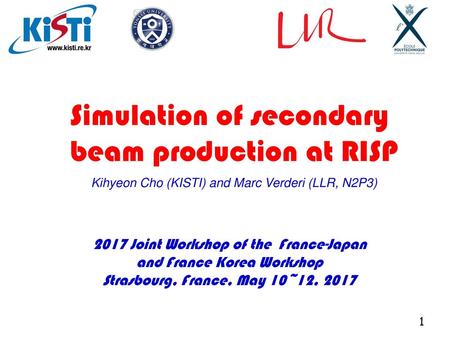 Simulation of secondary beam production at RISP