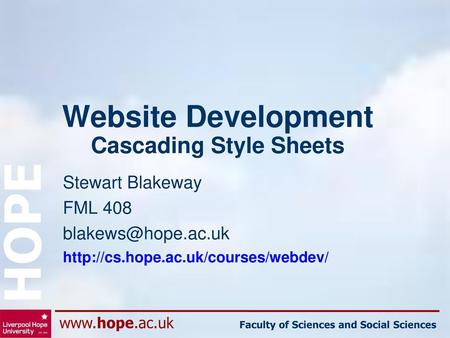 Website Development Cascading Style Sheets