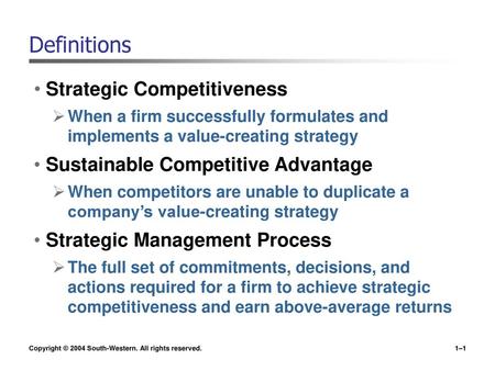 Definitions Strategic Competitiveness