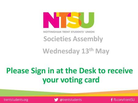 Societies Assembly Wednesday 13th May