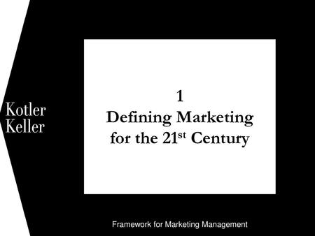 1 Defining Marketing for the 21st Century