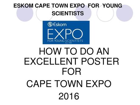 ESKOM CAPE TOWN EXPO FOR YOUNG SCIENTISTS